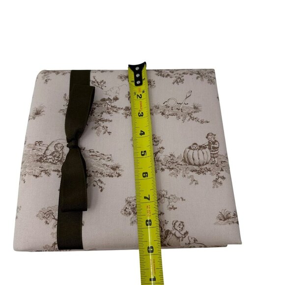 Pink Brown Toile Padded Fabric Photo Album Bow Holds 200 4x6 Photos Gift Baby - Picture 10 of 15